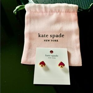 Kate Spade Red and Gold Spade Stud Earrings